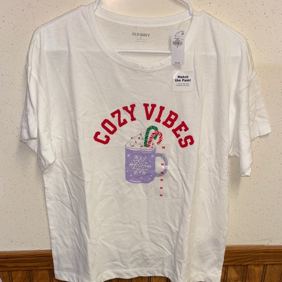 NWT - Women’s Old Navy Holiday Print Long Sleeve Thermal (S) & T-Shirt (M) - Picture 4 of 5